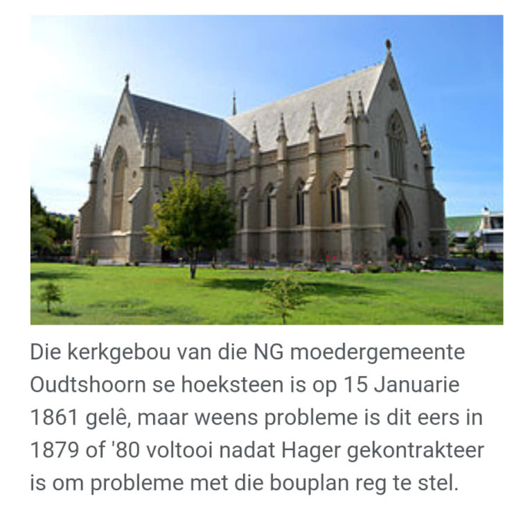 Oudtshoorn/NG Kerk/ Groot Trek/Volstruise/Verepaleise en geboue/C Walis